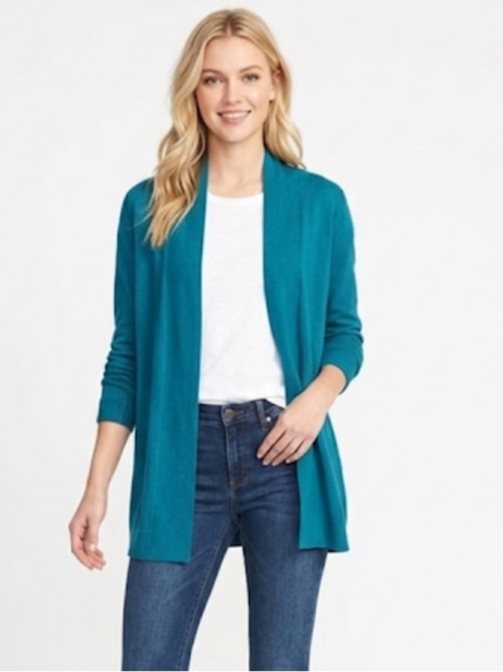 Talbots turquoise knit sweater cardigan size medium